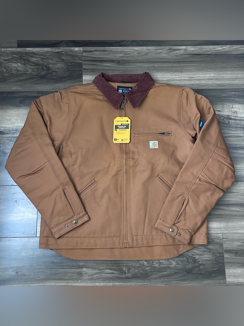 Carhartt Blanket Lined Detroit Jacket Mens Large 103828-BRN Relaxed Fit New
